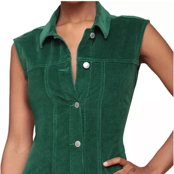 Do not buy sold consignment $225 Corduroy Maxi Dress Green SOLDOUT Size 8 - Picture 6 of 15